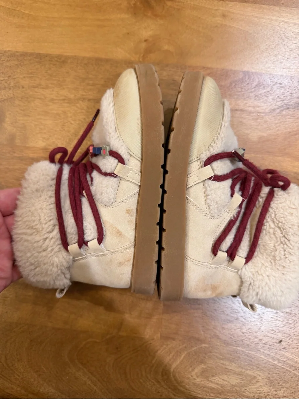 Zara Cream Faux Shearling Ankle Boots Kid’s Size 28 (US 11)